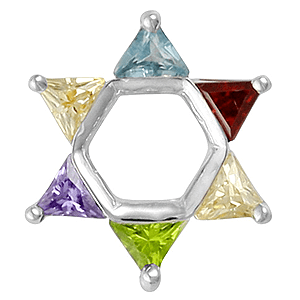 Colored Stones Star of David Bead Bracelet Charm. 25% OFF*